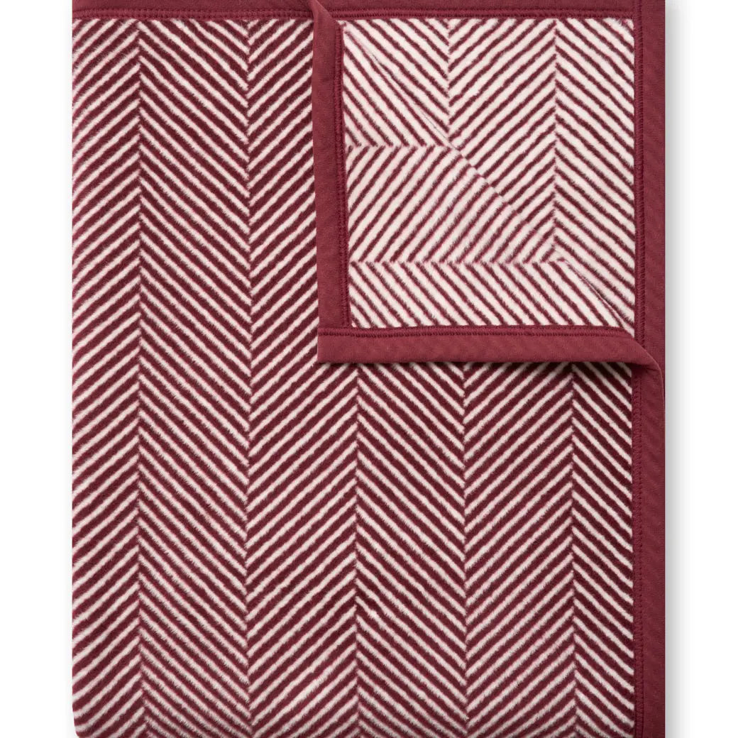 Harborview Herringbone Maroon Blanket