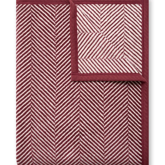 Harborview Herringbone Maroon Blanket