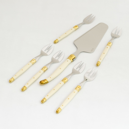 Jean Dubost 7 Pc Cake Set with Ivory handles