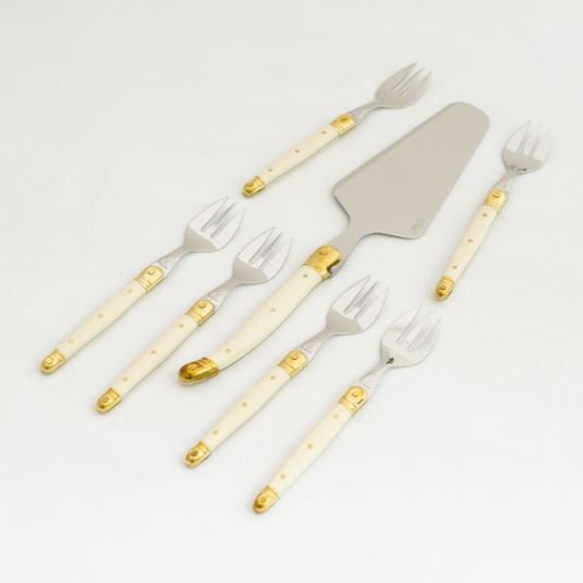 Jean Dubost 7 Pc Cake Set with Ivory handles