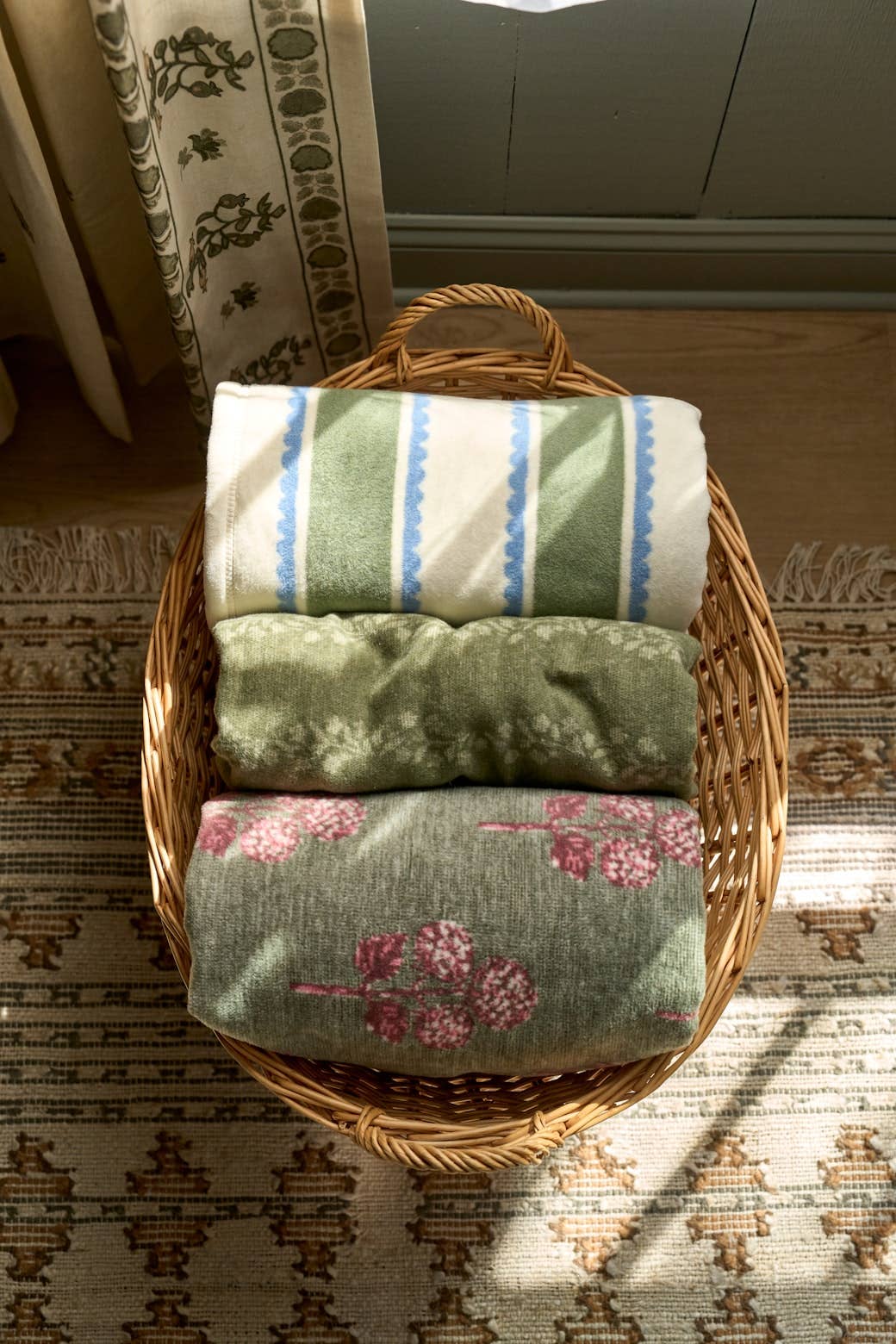 Hydrangea Blockprint Blanket