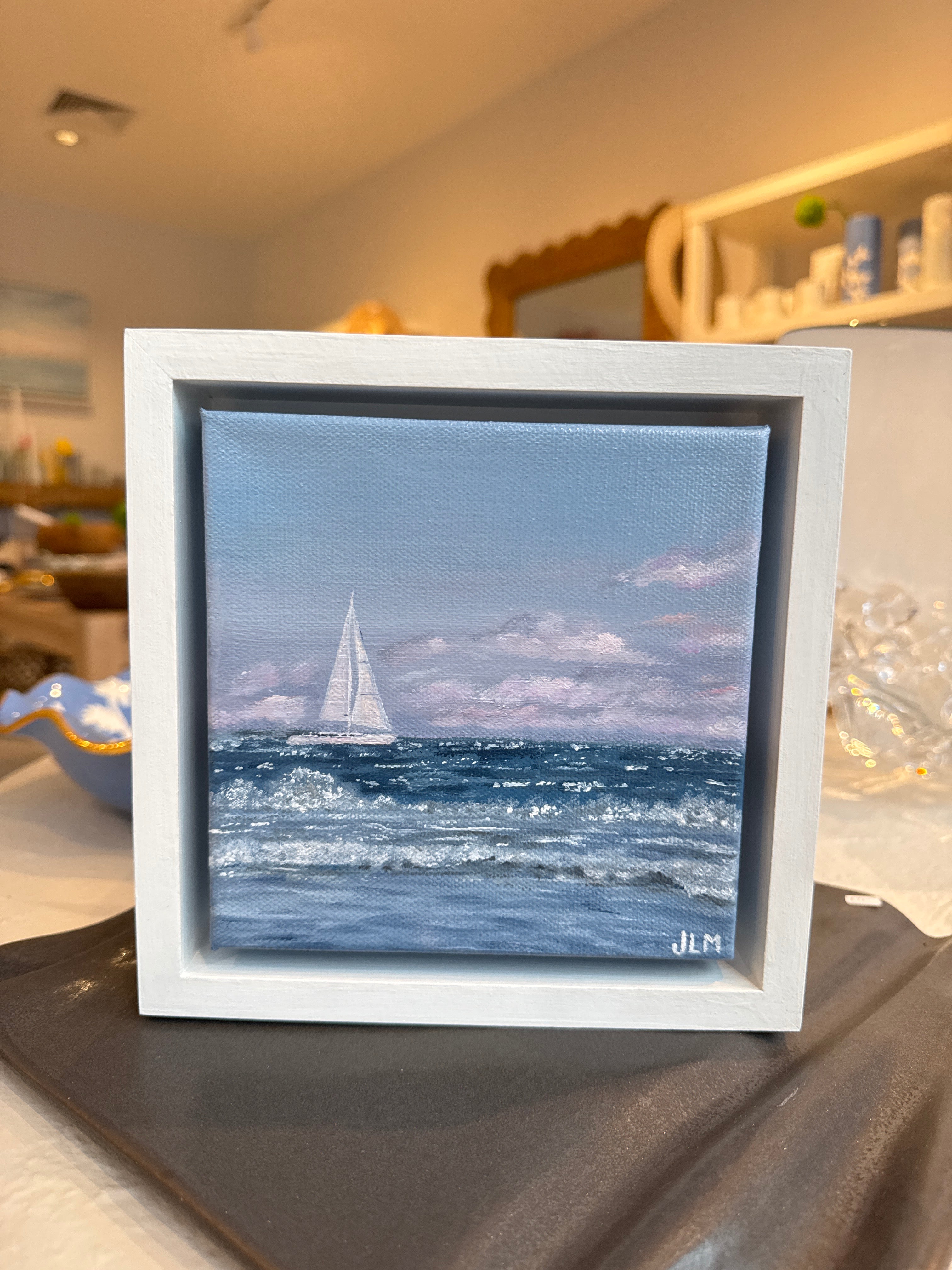 6X6 Oil Painting - Sailing the Summer Breeze – Blu Cove Newport