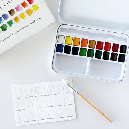 Watercolor Paint Set – 18 Colors with Brush