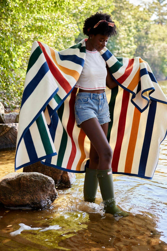 Vintage Casco Bay Stripe Blanket