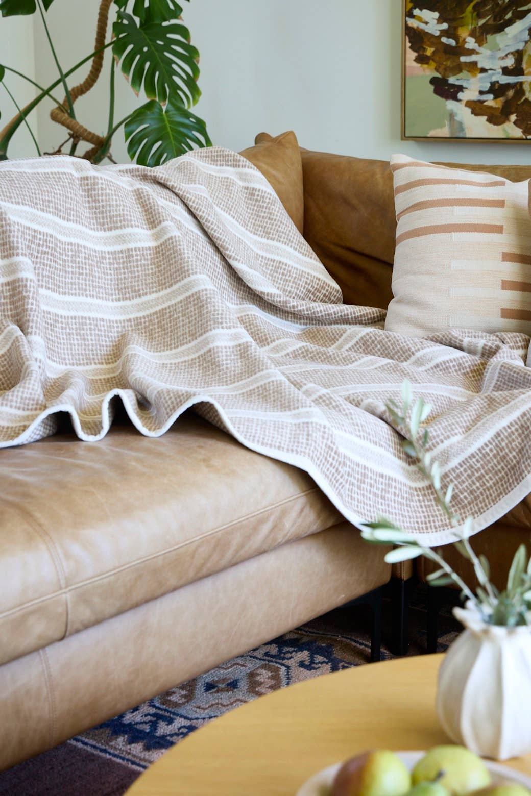 Market Stripe Sepia Blanket