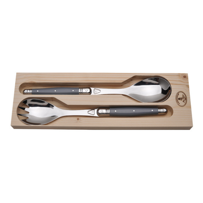 Jean Dubost Salad Servers with Gray Colored Handles