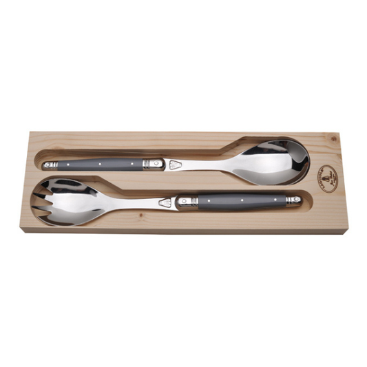 Jean Dubost Salad Servers with Gray Colored Handles