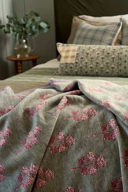 Hydrangea Blockprint Blanket