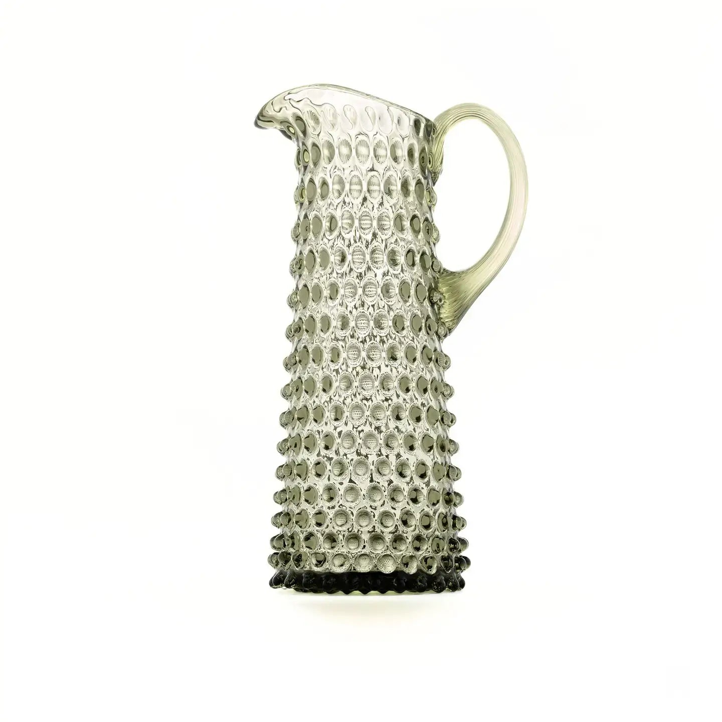 Tall Hobnail Jug | Moss Green | 1.2L | Bohemia Crystal
