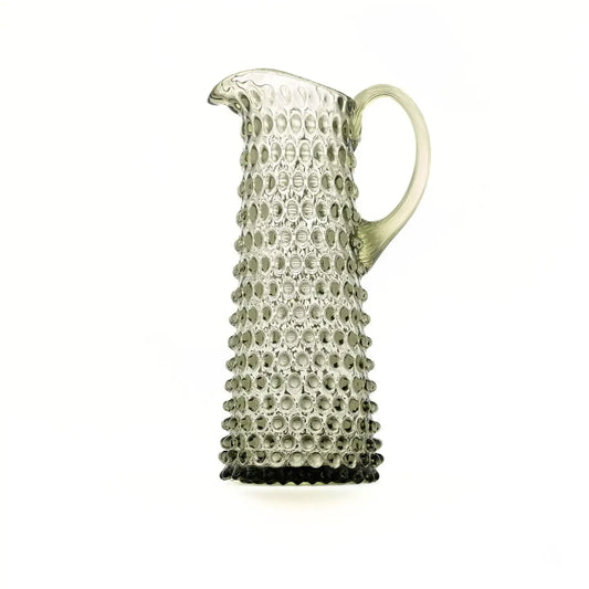 Tall Hobnail Jug | Moss Green | 1.2L | Bohemia Crystal