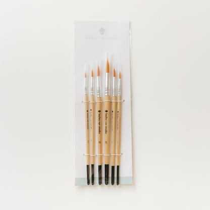 Round Tip Watercolor Brush Set -- 6 piece
