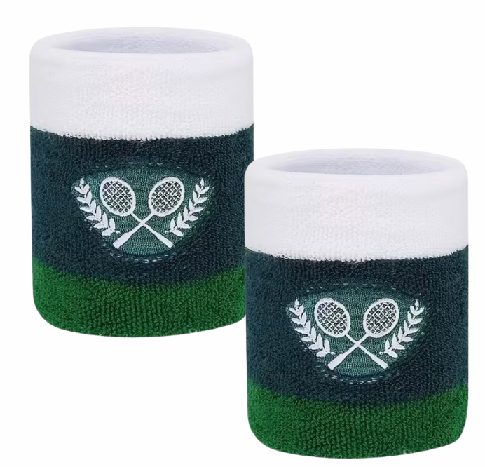 Tennis Wristband Set - White/Green