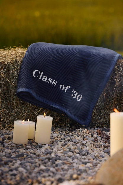 Harborview Herringbone Deep Sea Blanket
