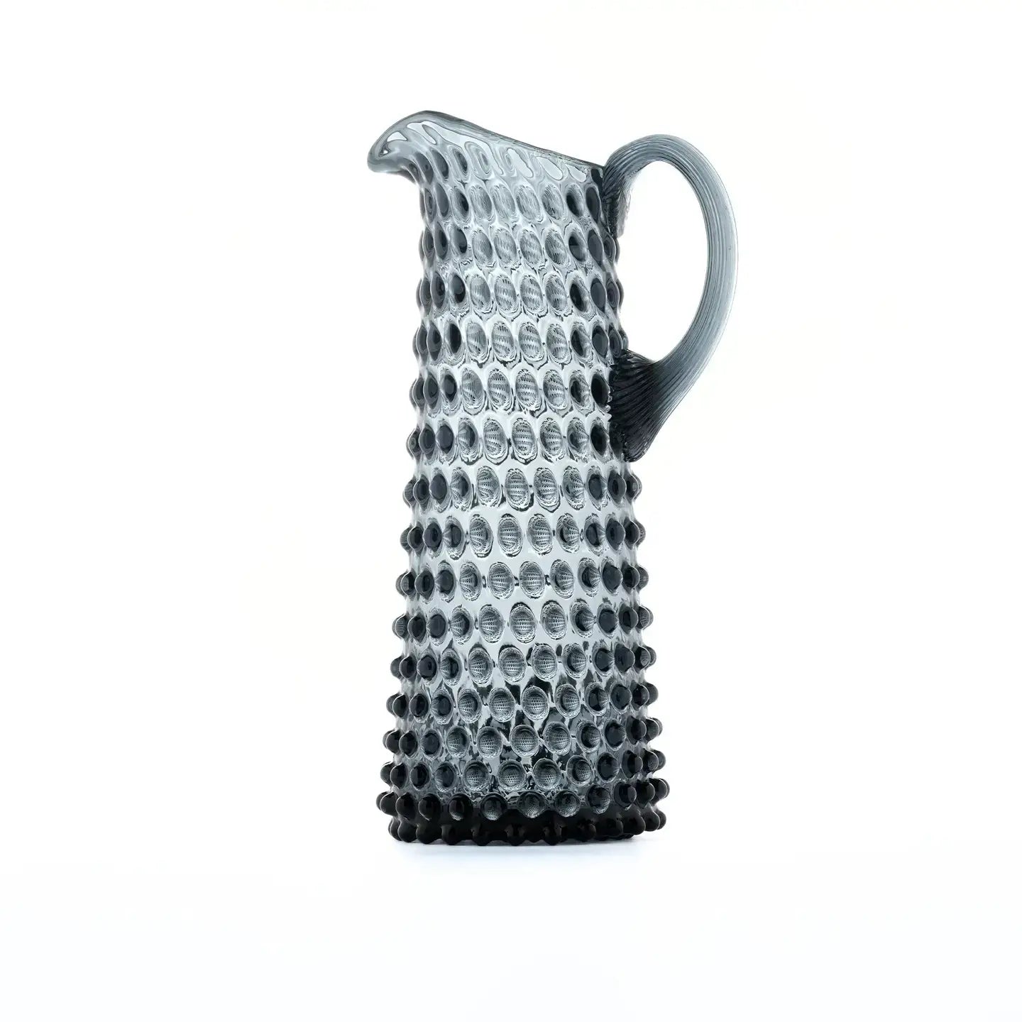 Tall Hobnail Jug – Charcoal Haze | Bohemian Crystal