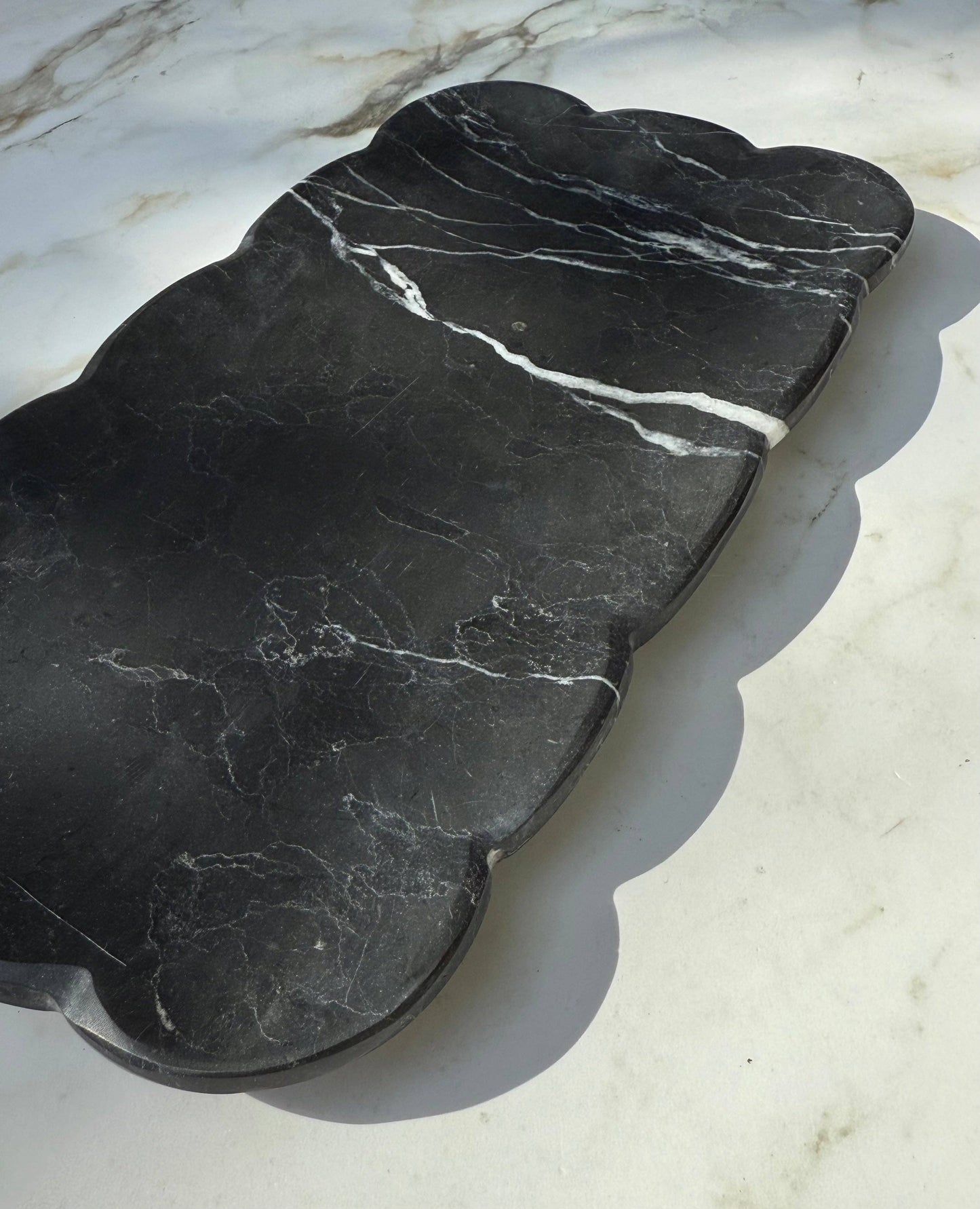 Josephine Marble Tray, Black