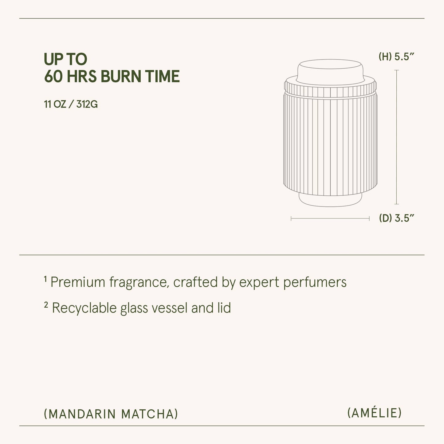 Amélie - Mandarin Matcha 11oz Candle