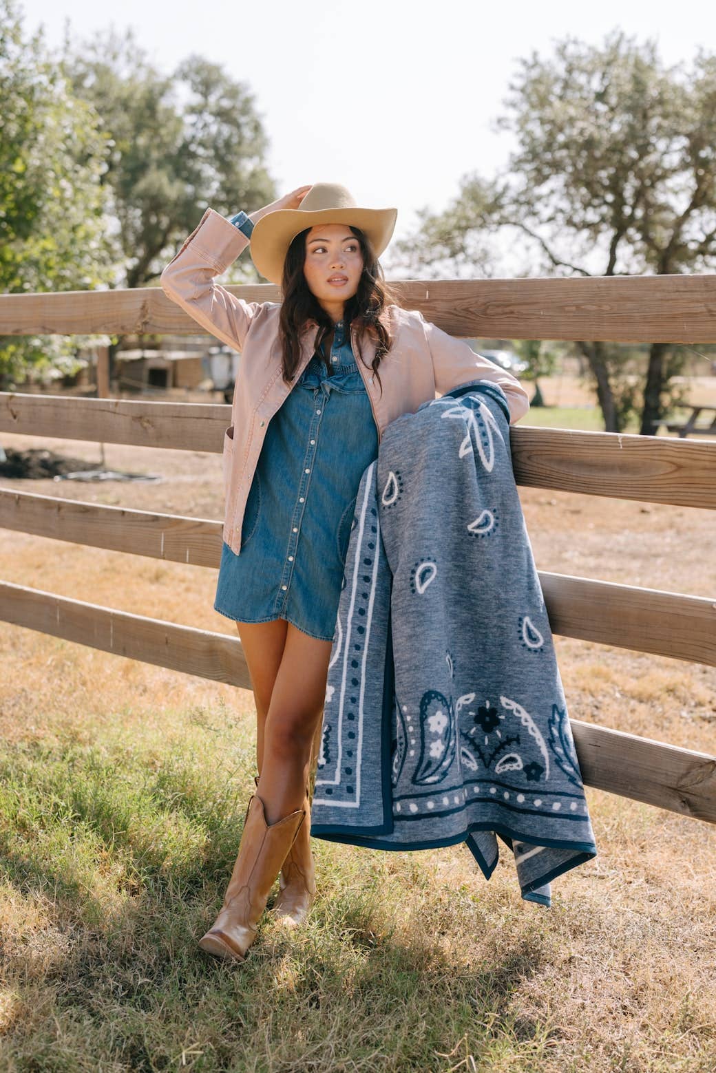 Vintage Blue Bandana Blanket
