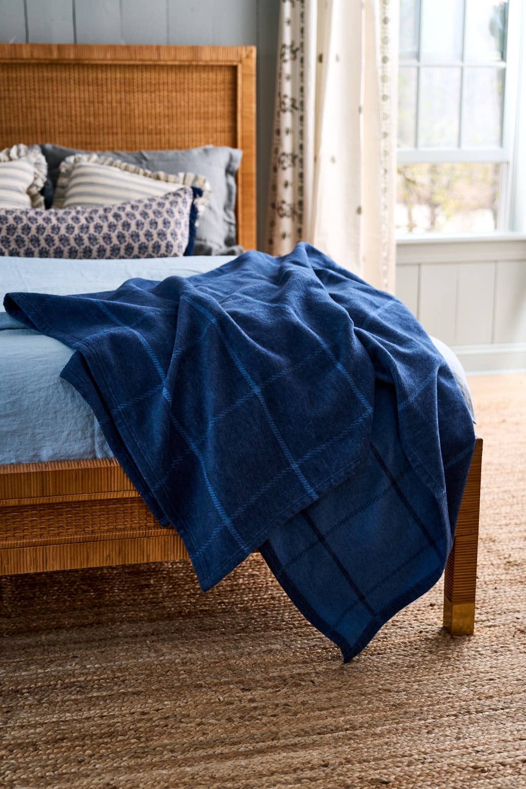 Windowpane Navy Lightweight Blanket