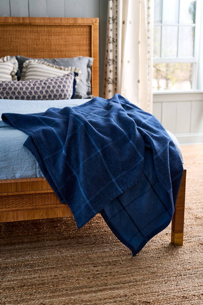 Windowpane Navy Lightweight Blanket