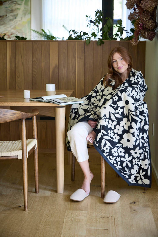 Midnight Floral Blanket