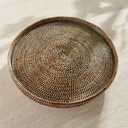 Burma Rattan Serving Stand, Brown