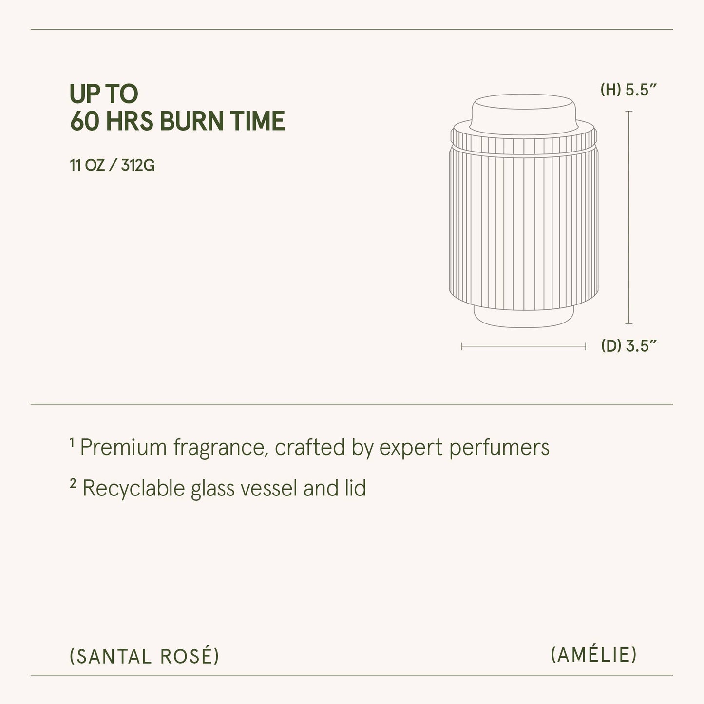 Scented Candle - Santal Rosé - 11oz | La Jolie Muse