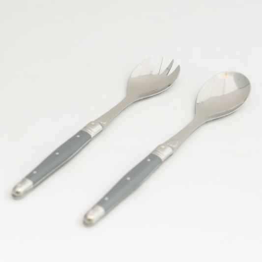 Jean Dubost Salad Servers with Gray Colored Handles