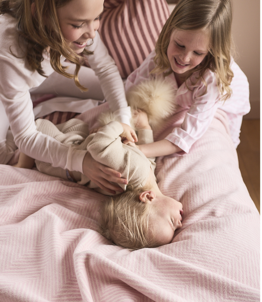 Harborview Herringbone Ballet Pink Blanket