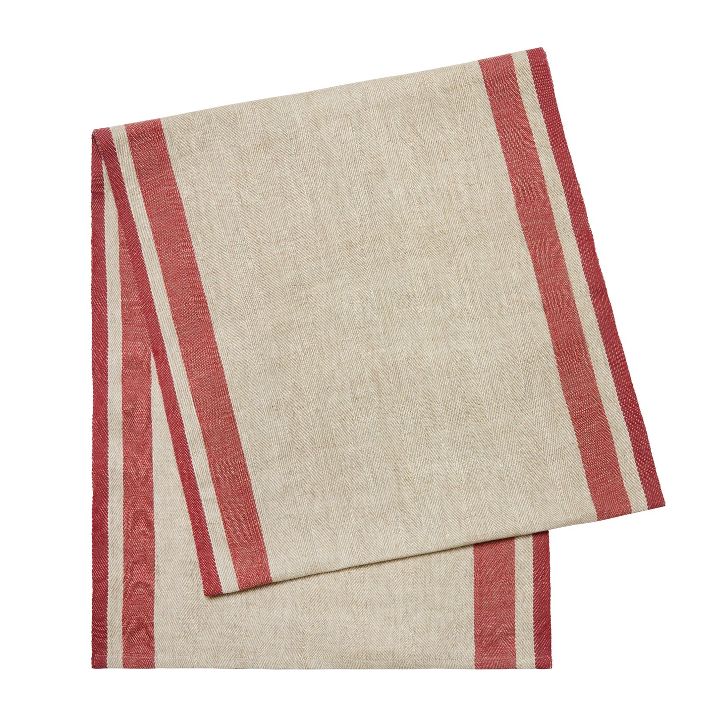 Gordes Natural & Red Table Runner