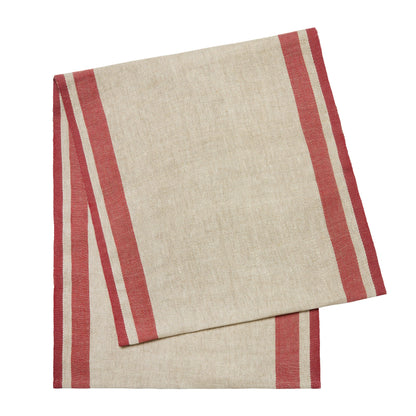 Gordes Natural & Red Table Runner