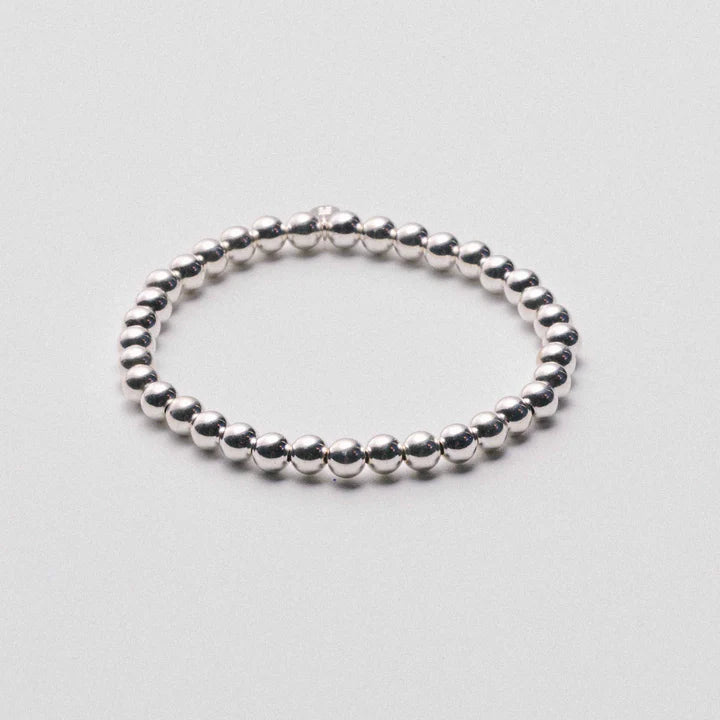 Precious Beaded Bracelet Silver - 4mm