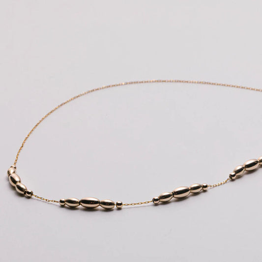 Oval Alchemy Beaded Lasso Necklace Gold