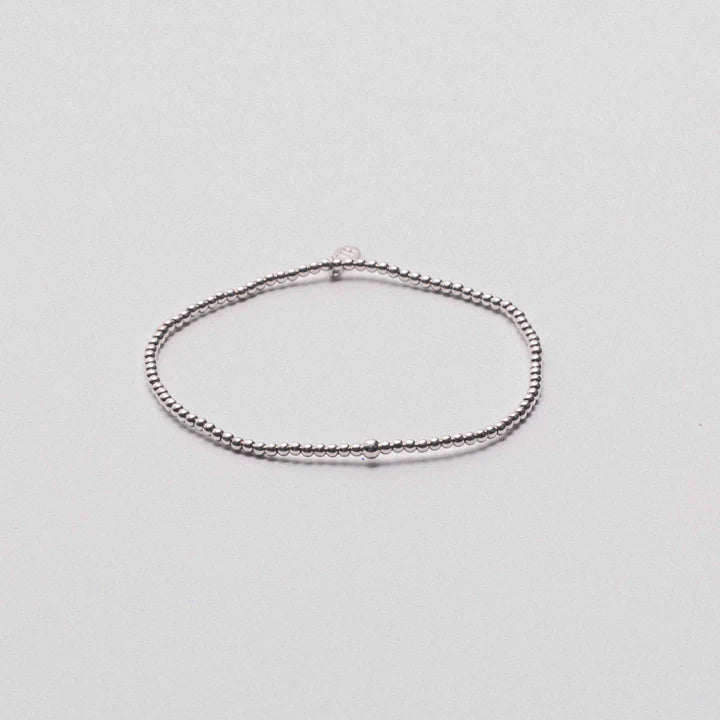 Precious Beaded Bracelet Silver - 2mm