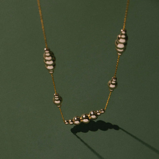 Round Alchemy Beaded Lasso Necklace Gold