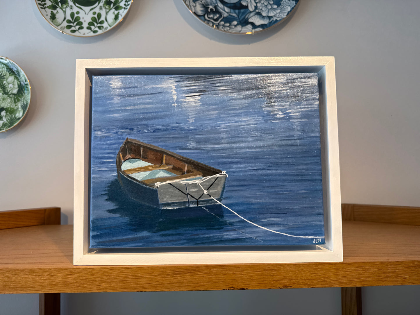 9x12 Oil Painting on Linen - Still Water Mooring
