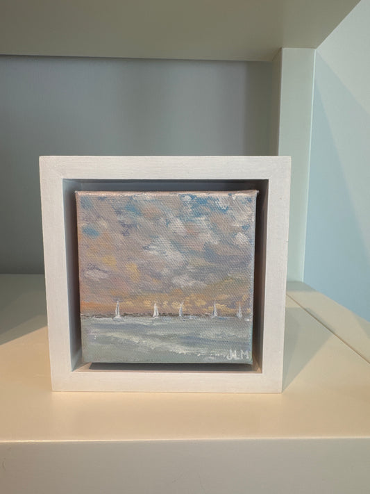 4X4 Oil Painting on Canvas - Coastal Serenity