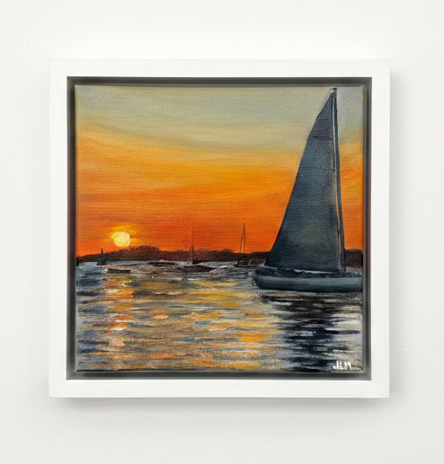 8x8 Oil Painting on Canvas - Ember Sail