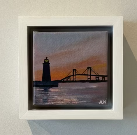 4x4 Oil Painting on Canvas - Newport Afterglow
