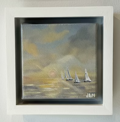 4x4 Oil Painting on Canvas - Sails in the Light
