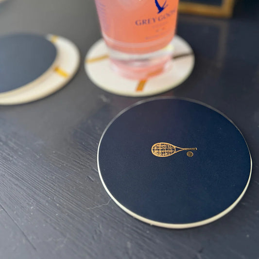 Serve in Style Leather Coasters – Tennis