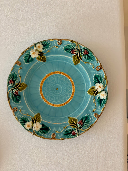 Vintage French Majolica Strawberry Plate