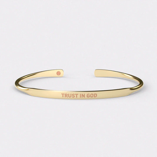 Trust in God 100 Wire Cuff - Gold