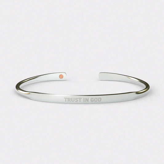 Trust in God 100 Wire Cuff - Silver