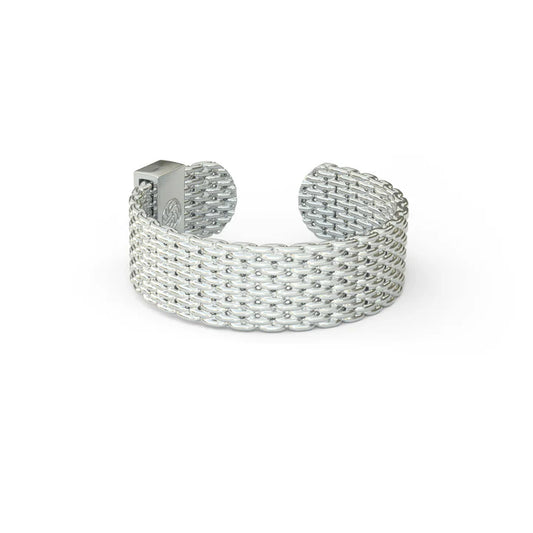 Woven Armor Ring - Silver 6 MM - M/L