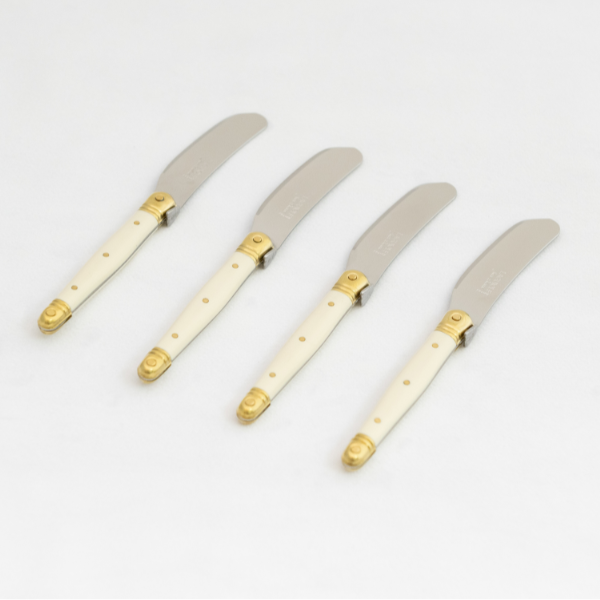 Jean Dubost 4 Spreaders with Ivory handles in Wood Box
