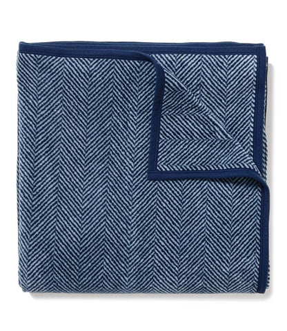 Harborview Herringbone Navy Blanket: Midi