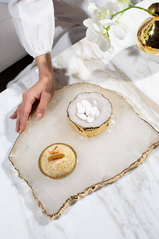 Cascita Bowl, Crystal & Gold