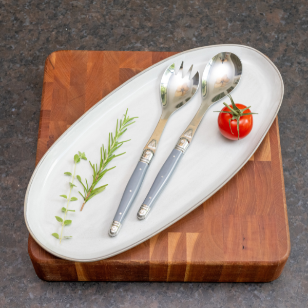 Jean Dubost Salad Servers with Gray Colored Handles