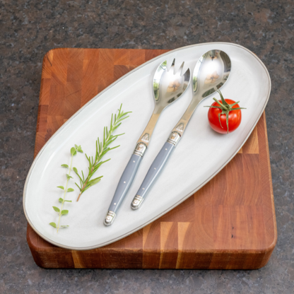 Jean Dubost Salad Servers with Gray Colored Handles