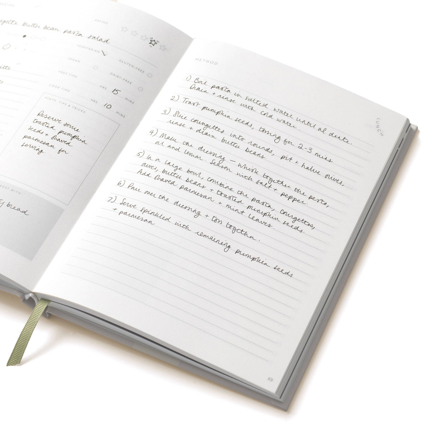 Guided Recipe Journal, A5 Hardcover - Ceramic